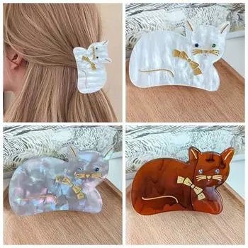 Цирконий Животное Акула Заколка Акрил Мультфильм Кошка Заколка Модная Кошачья Волосы Коготь Вечеринка белый