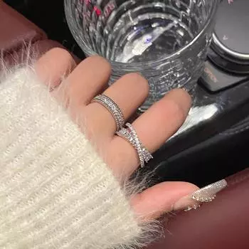 Цирконовое кольцо, винтажное модное кольцо для женщин и девочек, роскошные регулируемые открытые высококачественные кольца, элегантные вечерние ювелирные изделия, подарки 11