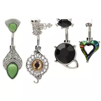 Цирконовые кольца для пирсинга пупка, хирургические висячие кольца для пупка с милым котом, нержавеющая сталь, унисекс, инкрустированные украшения для тела