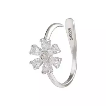 Цирконовые ромашки клипсы для ушей женские элегантные изысканные модные маленькие свежие цветы полные бриллиантов маленькие цветочные косточки клипсы для ушей Copper