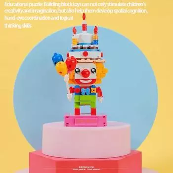 Цирковой клоун, строительные блоки, классический парк развлечений, сборка персонажей, модель, кирпичи, украшения, детские игрушки, подарки на день рождения белый/жёлтый
