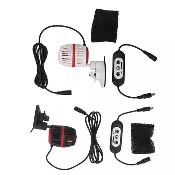 Циркуляционный насос для аквариума с переменной частотой, тихий погружной насос для создания волн для аквариума Black