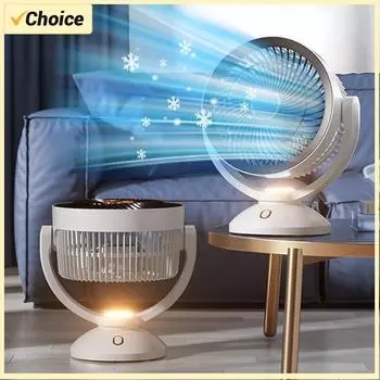 Циркуляционный вентилятор настольный с высокой мощностью ветра и бесшумный настольный вентилятор 90° регулируемый ночной светильник электрический вентилятор летний подарок для дома