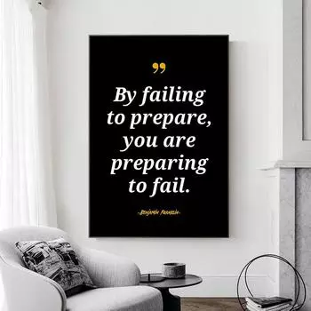 Цитата Бенджамина Франклина Вдохновляющая картина на стене Печать на холсте Черно-белый постер для сада Гостиная Домашний декор Cuadros 21x30cm No Framed