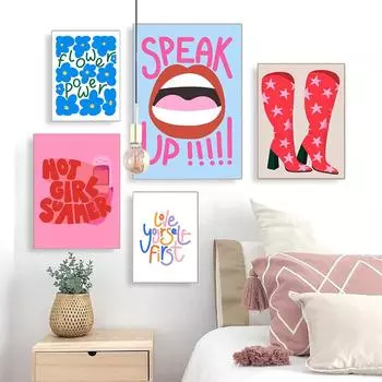 Цитата, настенный художественный принт, иллюстрация коктейля, новый домашний декор, горячая девушка, типография, холст, постер для девочек, картина для спальни, без рамы 21x30cm No Framed