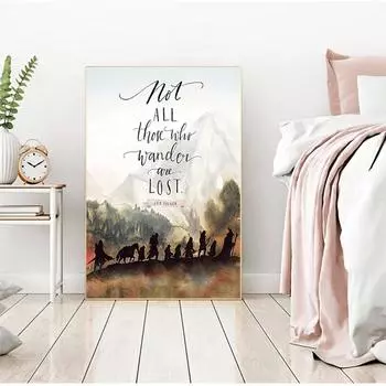 Цитаты и принты для гостиной, домашнего декора, фэнтези, литература, постер с фильмом, настенная живопись на холсте, картина JRR. Толкин 21cm30cm NoFrame