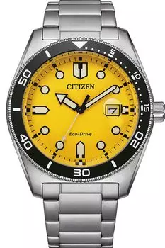 CITIZEN 32023840 Часы аналоговые Eco Drive One Браслет мужские солнечные, серебристый, размер,
