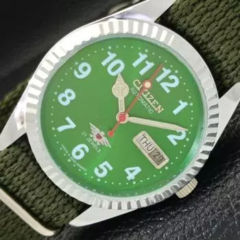 CITIZEN 8200 автоматические мужские восстановленные старые японские зеленые часы с циферблатом a426112-2 RL-a426112
