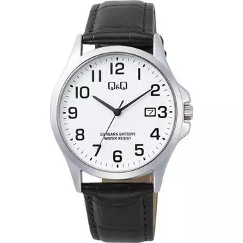 Citizen A23A-003PK (Q&Q Watch Analog 10-years Battery Water-resistant Day Synthetic Leather Band)