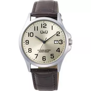 Citizen А23А-004ПК (Часы Q&Q Аналоговые Батарея 10 лет Водонепроницаемость Дневной Синтетический кожаный ремешок)