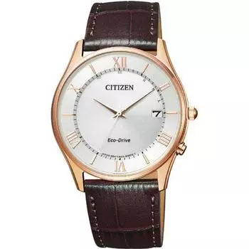 Citizen AS1062-08A ( Watch CITIZEN COLLECTION Eco-Drive radio-controlled Date Leather Calf Band Pink Gold /Brown)