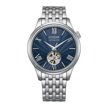 CITIZEN Автоматические часы Open Heart Сапфировое стекло Нержавеющая сталь NH9130-84L синий