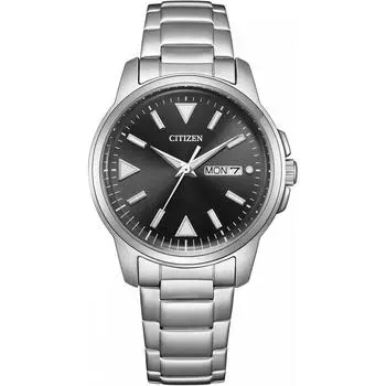 [CITIZEN] BM8180 62E фотоэлектрический Eco Drive день дата 3 стрелки водонепроницаемый ночной свет простые черные часы серебристые