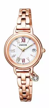 [CITIZEN] Часы Wicca Solar Tech Radio (Розовое золото ежедневные водонепроницаемые женские часы) KL0-561-15 Дыхательная линия Citizen Radio Solar