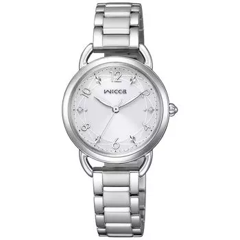 [Citizen] часы wicca solar tech водонепроницаемые Поставляется со светло-серым сменным ремешком 2way белый белый базовая модель KP6-014-11 женские серебристые