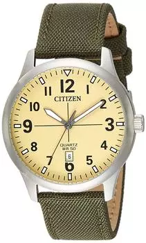 CITIZEN Citizen кварцевые часы зеленый нейлоновый ремешок кварцевые BL1050-05X мужские мужские