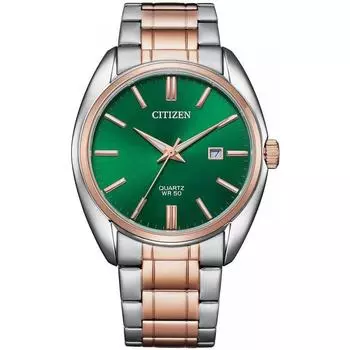 Citizen CITIZEN кварцевые мужские часы BI5104 57Z зеленый циферблат серебро x розовое золото модель Overseas [параллельный импортный продукт] зеленый BI5104 57Z