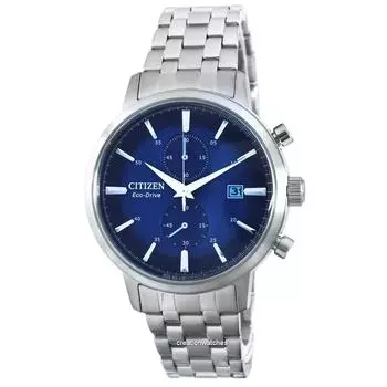 Citizen Classic Blue Dial Stainless Steel Eco-Drive CA7060-88L Мужские часы синий