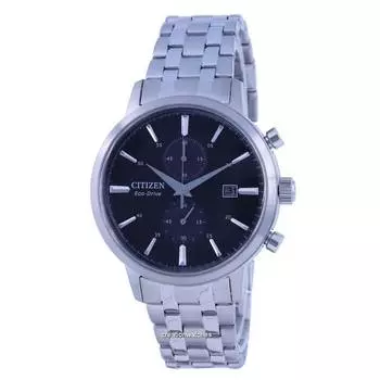 Citizen Classic Chronograph с черным циферблатом из нержавеющей стали Eco-Drive CA7060-88E Мужские часы чёрный
