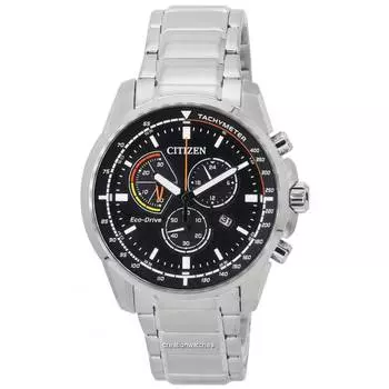 Citizen Core Eco-Drive Chronograph Black Dial AT1190-87E 100M Мужские часы