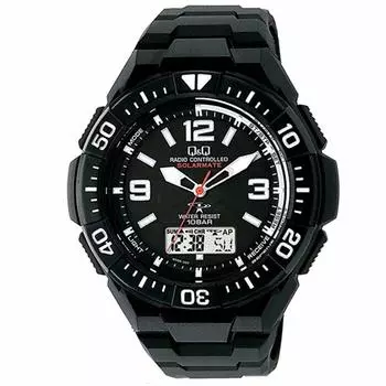 [Citizen] Cue and Cue Мужское радио на солнечных батареях, черное, Ana-Digi, 10 ATM, водонепроницаемое, без замены батареи, без регулировки времени [5]MD06-305