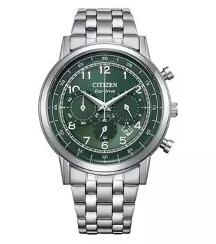CITIZEN Eco-Drive хронограф мужские часы из нержавеющей стали CA4630-53X зелёный