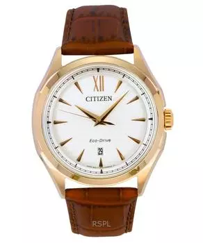 Citizen Eco-Drive кожаный ремешок белый циферблат AW1753-10A 100M мужские часы белый