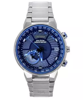 Citizen Eco-Drive Perpetual Satellite GPS Нержавеющая сталь Синий циферблат CC3030-53L 100M Мужские часы синий