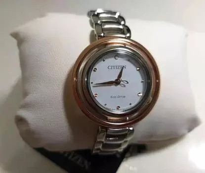 Женские часы CITIZEN Eco-Drive из нержавеющей стали с сапфировым стеклом EM0668-83A Free
