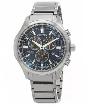 Citizen Eco-Drive Super Titanium Chronograph Blue Dial AT2530-85L 100M Мужские часы синий