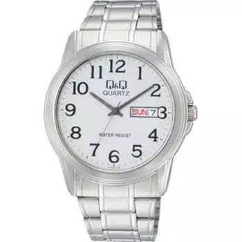 Citizen Men s A142-214 ( Watch Q&Q Analog Day-Date) Round Watch Silver Analog