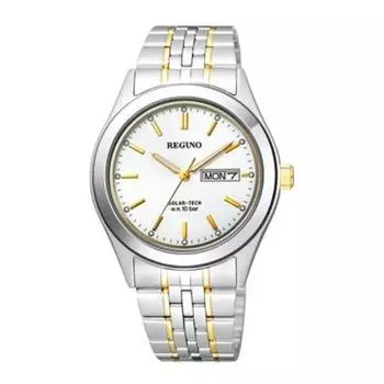 Citizen Men s KM1-113-13 ( Watch REGUNO Solar-Tech Men s) Round Watch Gold Stainless Analog