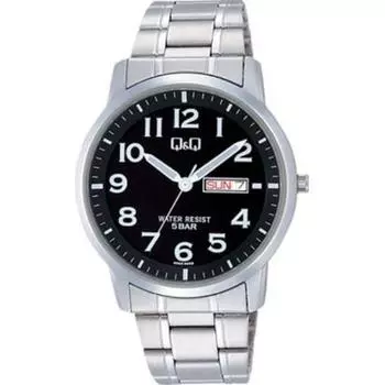 Citizen Men s W474-205 ( Watch Q&Q Stainless Model) Round Watch Silver Stainless Analog