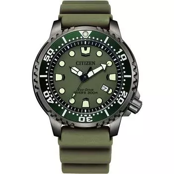 Citizen Мужская BN0157-11X ( Смотреть PROMASTER MARINE серии Eco-Drive) Круглые часы Зеленые аналоговые