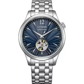 Citizen Мужская NH9131-73L ( Часы CITIZEN COLLECTION Механические Open Heart) Круглые часы, серебро