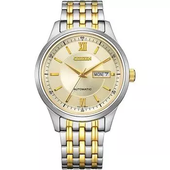 Citizen Мужская NY4057-63P ( Часы CITIZEN COLLECTION Механические) Круглые часы из нержавеющей стали, аналоговые