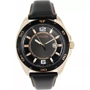 Citizen Мужские BK2523 04E Черные Кожаные Кварцевые Модные Часы
