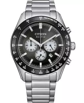 Citizen Мужские часы Eco-Drive Chronograph из нержавеющей стали с сапфировым стеклом CA4674-58E [Новые] чёрный