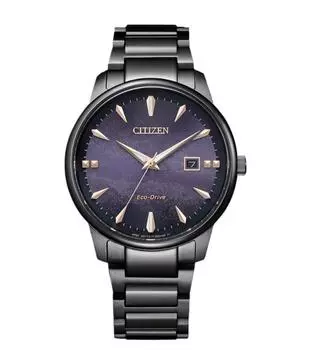 Citizen Мужские часы Eco-Drive из нержавеющей стали с сапфировым стеклом и циферблатом 41 мм BM7595-89X чёрный