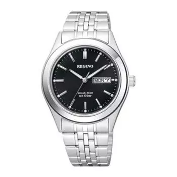 Citizen Мужской КМ1-113-51 ( Часы REGUNO Solar-Tech мужские) Круглые часы из серебристой нержавеющей стали, аналоговые