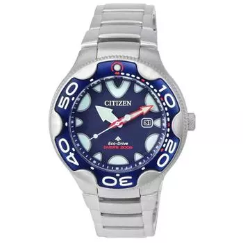Citizen Promaster Dive Eco-Drive Нержавеющая сталь Синий циферблат Дайверские часы BN0231-52L 200M Мужские синий