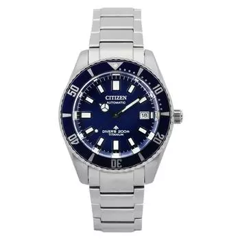 Citizen Promaster Fujitsubo Super Titanium Blue Dial Автоматические дайверские часы NB6021-68L 200M Мужские часы синий