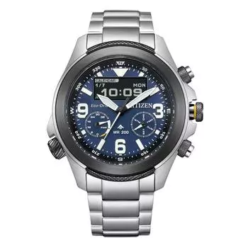 Citizen Promaster Land 35th Anniversary Chronograph Blue Dial Eco-Drive JV1006-51L 200M Мужские часы синий