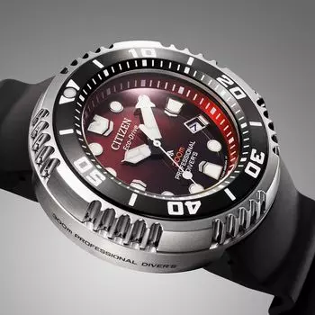 CITIZEN Promaster Marine Eco-Drive 300M Мужские часы с сапфировым стеклом BN1024-01Z красный