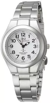 [Citizen Q&Q] Часы аналоговые радио солнечные водонепроницаемые металлический ремешок HJ01-204 женские белые