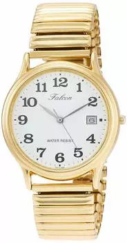 [Citizen Q&Q] Часы аналоговые водонепроницаемые дата металлический ремешок D014-004 мужские золотые