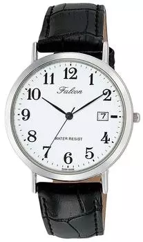 [Citizen Q&Q] Часы аналоговые водонепроницаемые дата кожаный ремешок D020-304 мужские белые