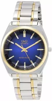 [Citizen Q&Q] Часы аналоговые водонепроницаемые с металлическим ремешком QB78-412 мужские синие