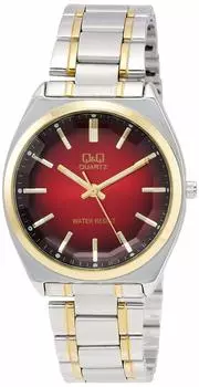 [Citizen Q&Q] Часы аналоговые водонепроницаемые с металлическим ремешком QB78-402 мужские красные