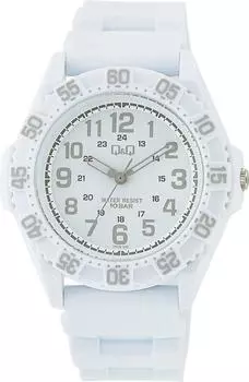 [Citizen Q&Q] Часы аналоговые водонепроницаемые уретановые с ремешком VR78-002 мужские белые